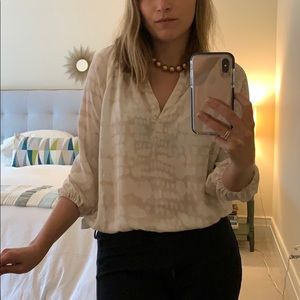Cynthia Rowley cream silk blouse